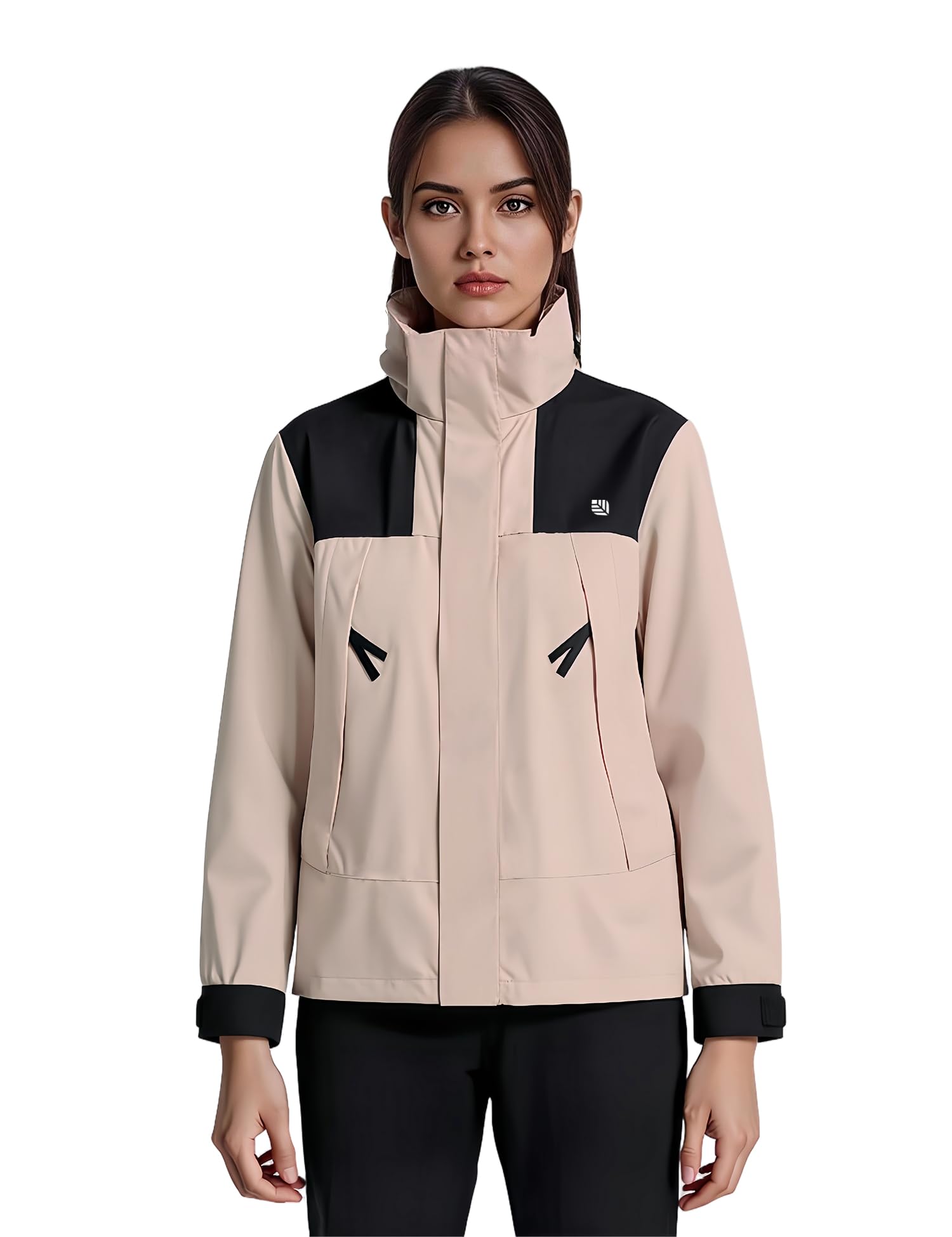 Venzina Women's Hiking Jacket for Trekking with Windproof and Water Resistant Design | Pink Slim Fit