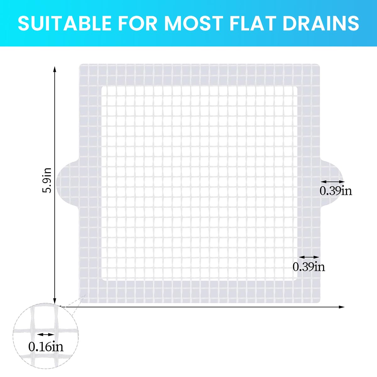 HASTHIP Disposable Shower Drain Hair Catcher for Bathroom and Sink | 10Pack 6 x 6 in Mesh Stickers