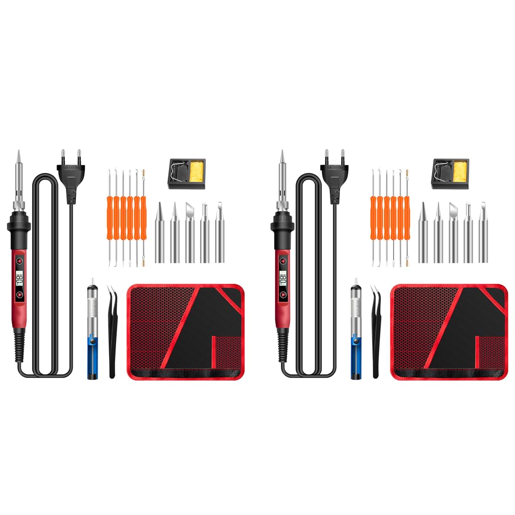 Serplex Soldering Iron Kit for Repair Work with LCD Display and Adjustable 180–520°C | 16 PCS Set
