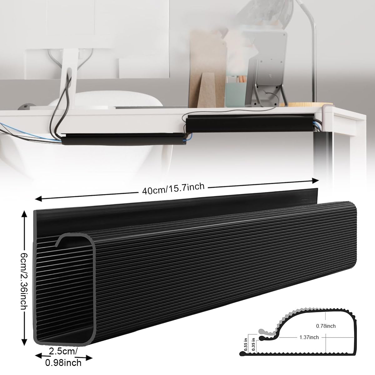 HASTHIP Cable Management Clip Set for Home and Office with 32 Pieces & Self-Adhesive Holders