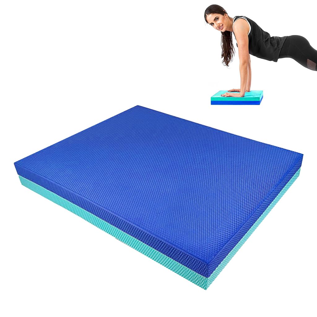 Optifit Exercise Balance Pad for Yoga and Fitness with Dual Color Non Slip TPE Foam 40x33cm | 6cm Thick Cushion for Knee and Elbow Support