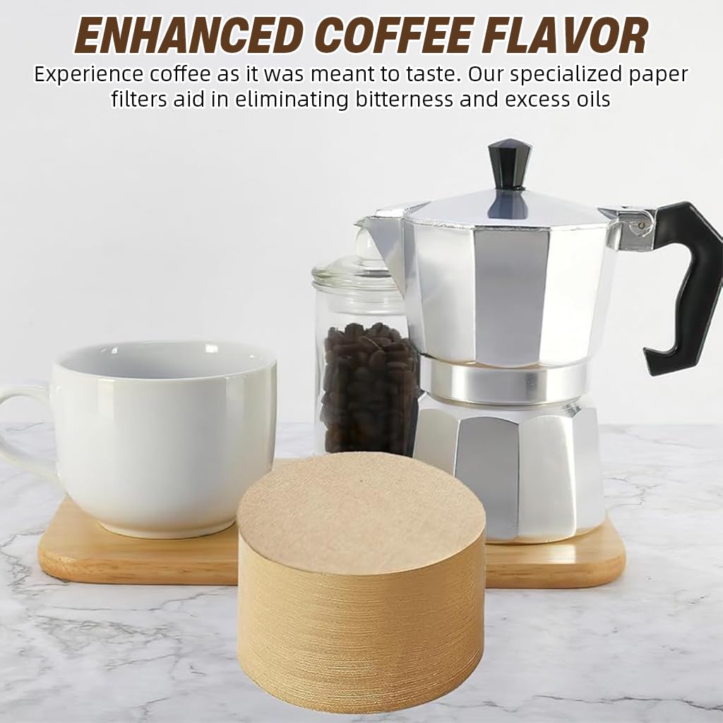 Supvox Coffee Filter Paper for 51mm Espresso Portafilter featuring 400 Unbleached Rounds | Eco-Friendly Disposable Filters