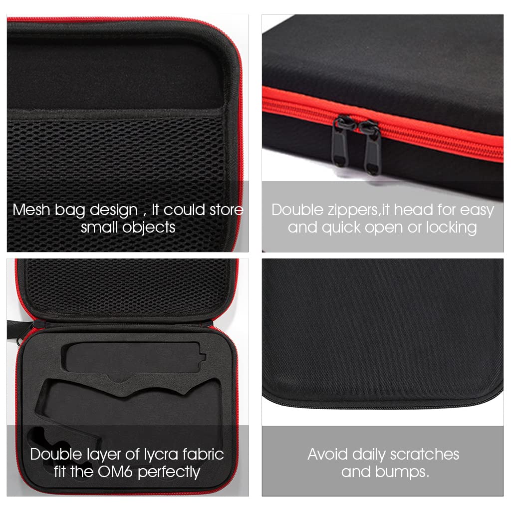 ZORBES Storage Bag for DJI Osmo Mobile 6 with Hard Shell EVA Design and Waterproof PU | Black 3 PCS Portable Carrying Case