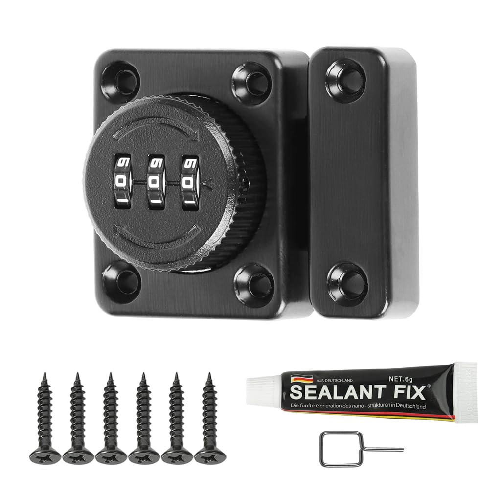 HASTHIP Password Door Lock for Interior & Exterior Doors with 3-Digit Keyless Latch | Heavy Duty Zinc Alloy