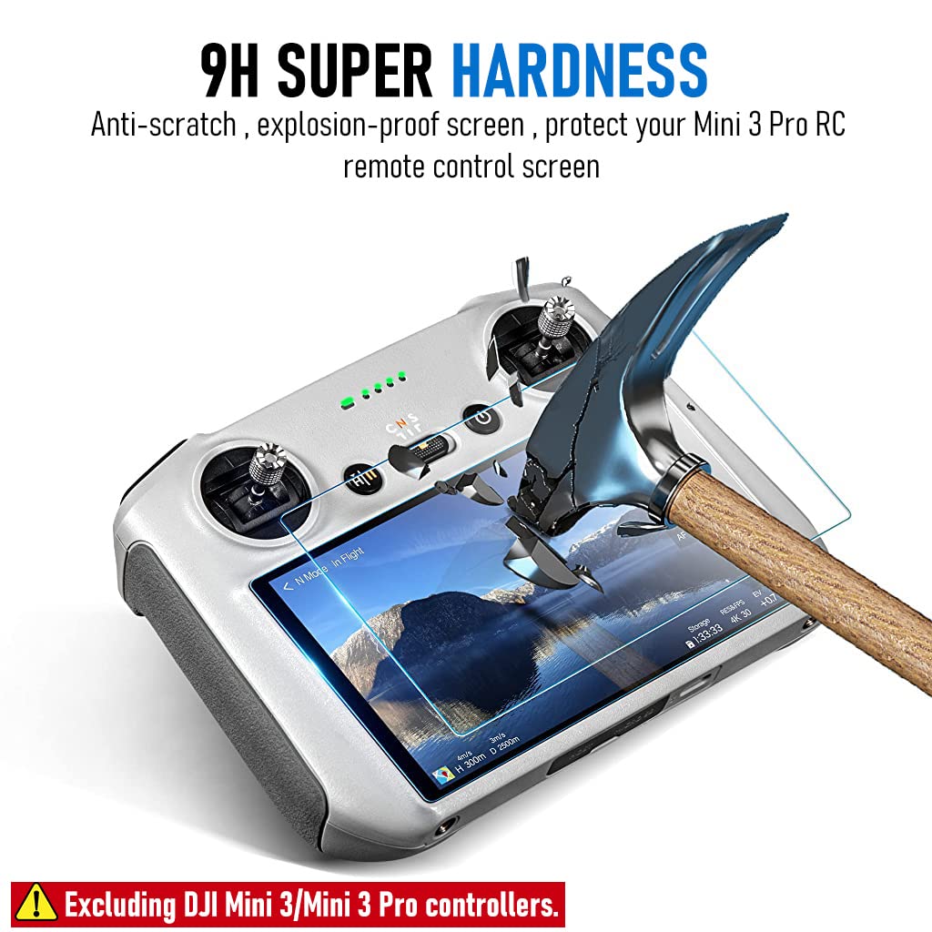 ZORBES Tempered Glass Screen Protector for DJI RC Controller with 2pcs Matte Anti Glare Film