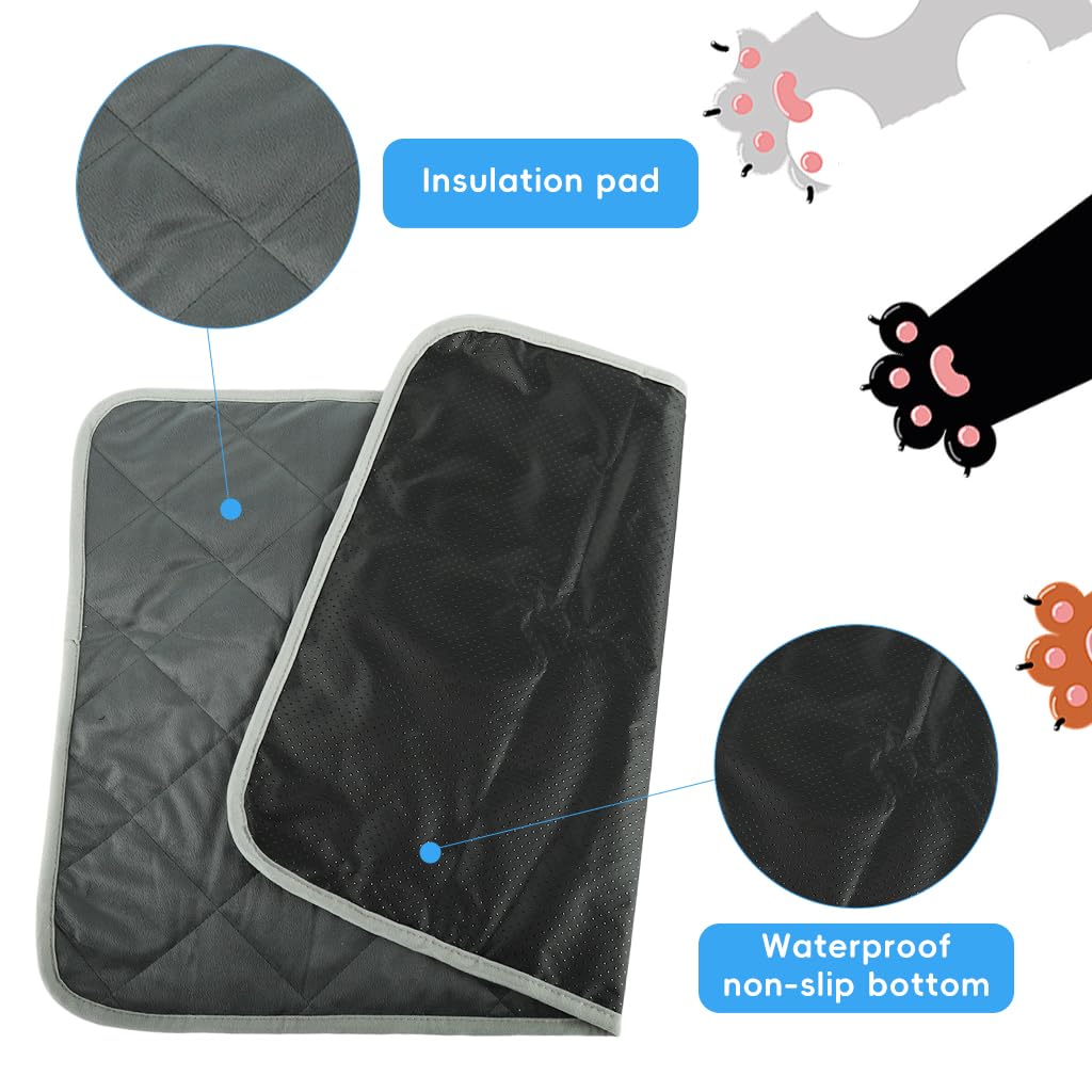 Qpets Thermal Pet Heating Pad for Winter Warmth with Anti Slip Bottom and Reversible Fleece 58x88cm