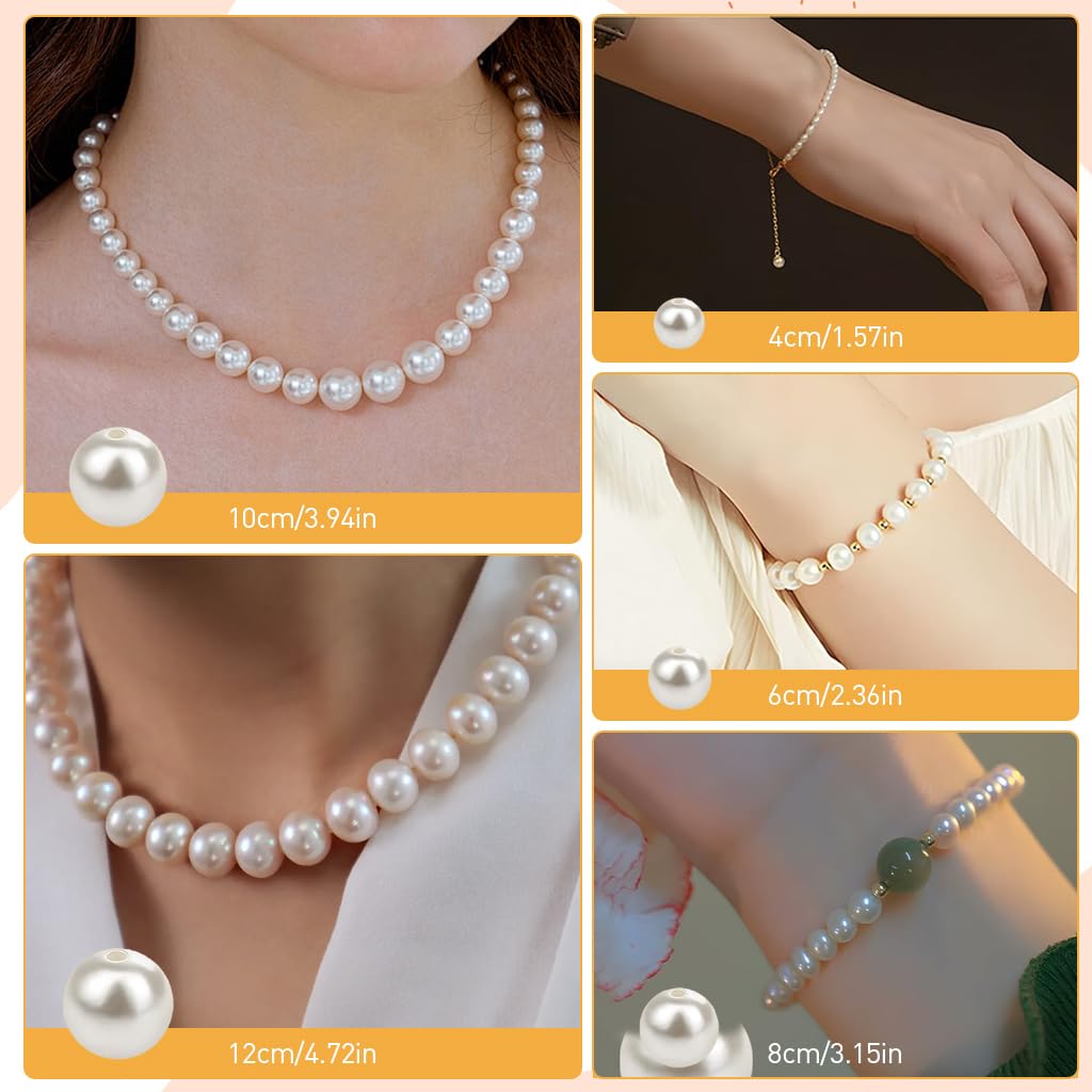SANNIDHI® 2 Boxes 1200pcs Pearls Beads for Bracelet Making Kit, Pearl Beads for Jewellery Making, Bracelet Beads Set with Charms, for Kids Activity Girls Women Jewelry Making DIY Crafts