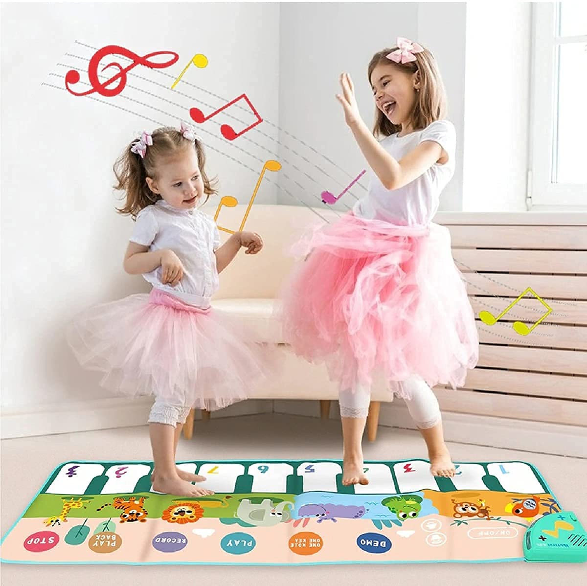 PATPAT  Musical Mat for Kids , Music Piano Keyboard Dance Mat, Musical Toys Educational Toys for Kids Toddlers Baby Toys Early Learning Toys Best Birthday Gift for Girls Boys (43.3X14.17IN)