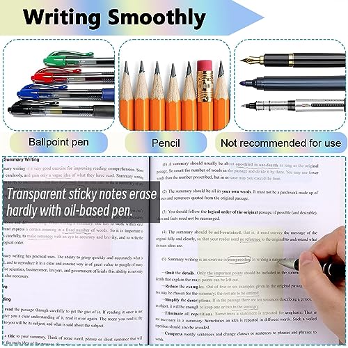 HASTHIP® 650 Sheets Sticky Notes Tabs Self Adhesive Transparent Pastel Clear Colored Index for Students School Office Supplies 1300 PCS