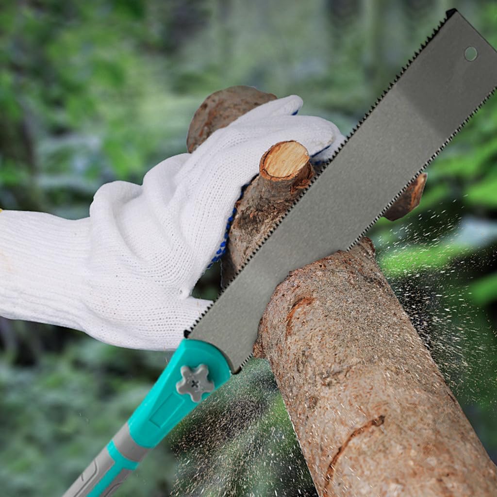 HASTHIP Folding Garden Pruning Saw Kit for Branch Cutting with Ergonomic Handle and SK5 Steel Blades | Includes 15 in Hand Saw Gloves and File