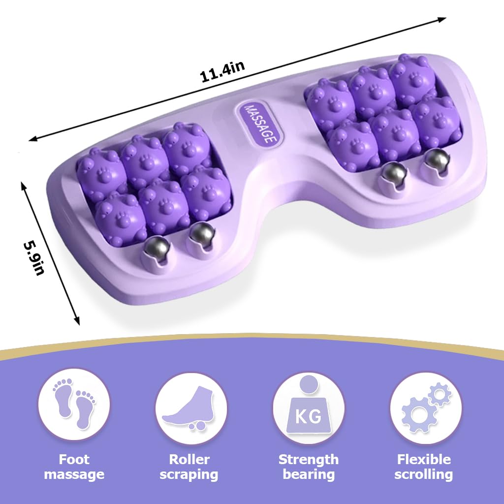 HANNEA Foot Massager Roller for Pain Relief with Acupressure Design Purple 2PCS | Relaxation