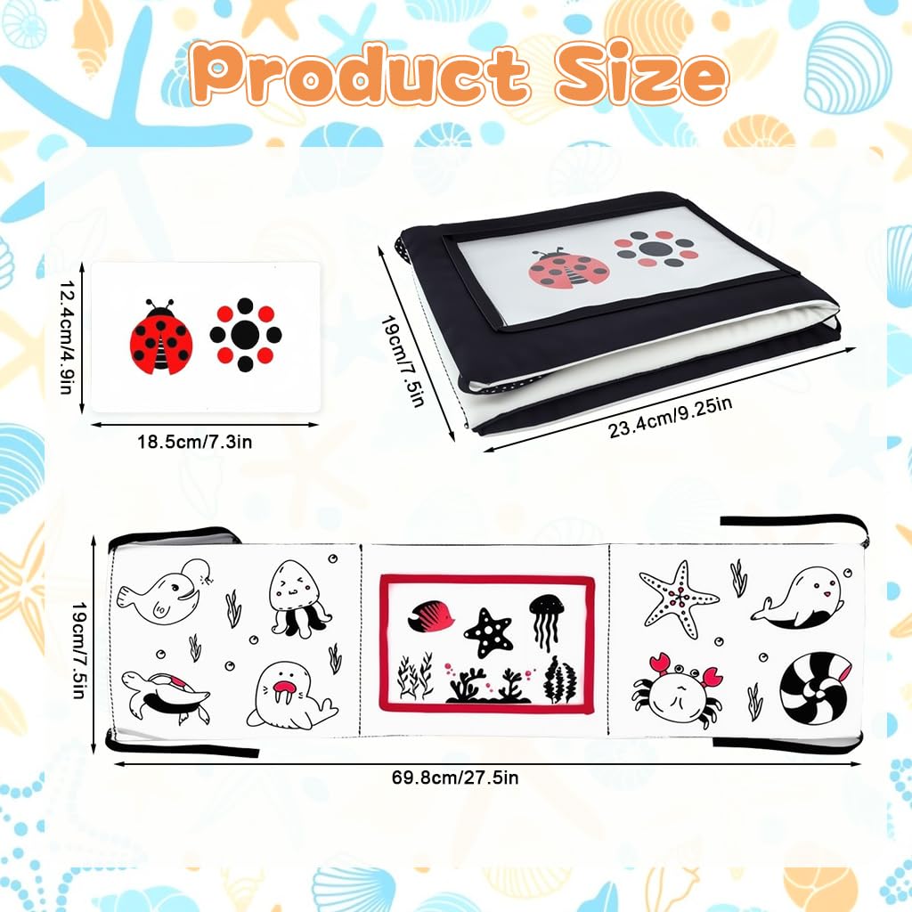 SNOWIE SOFT Baby Cloth Book for Early Learning with 3D Animal Tails and BPA Free Fabric | Sensory Toy for Newborns 0-12 Months