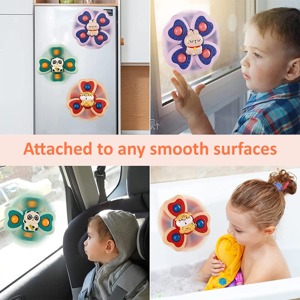 PATPAT Baby Bath Toys for Toddlers 1–3 with Soft Silicone Buttons & 3 Cartoon Shapes | Montessori Gift