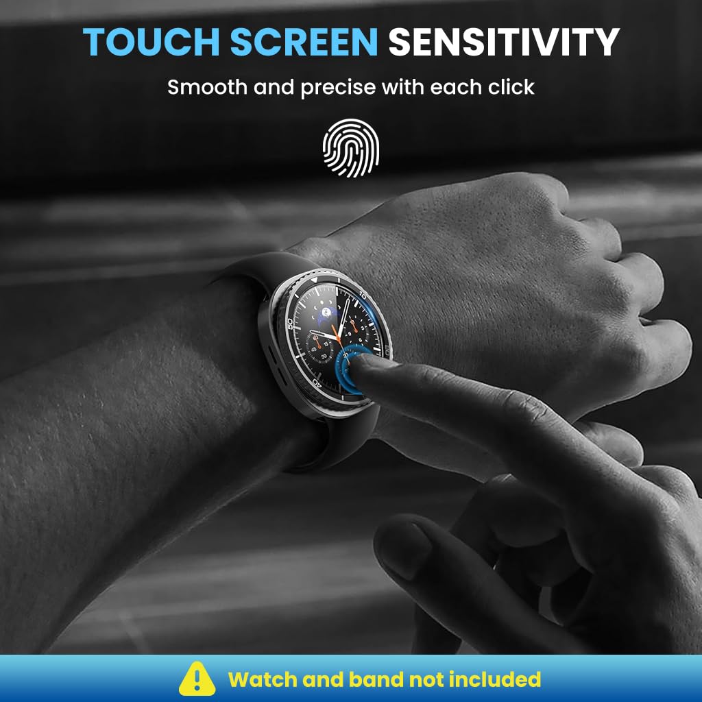 ZORBES Glass Screen Protectors for Samsung Galaxy Watch 8 46mm with Auto Alignment Tool | 3 Pack Tempered Glass