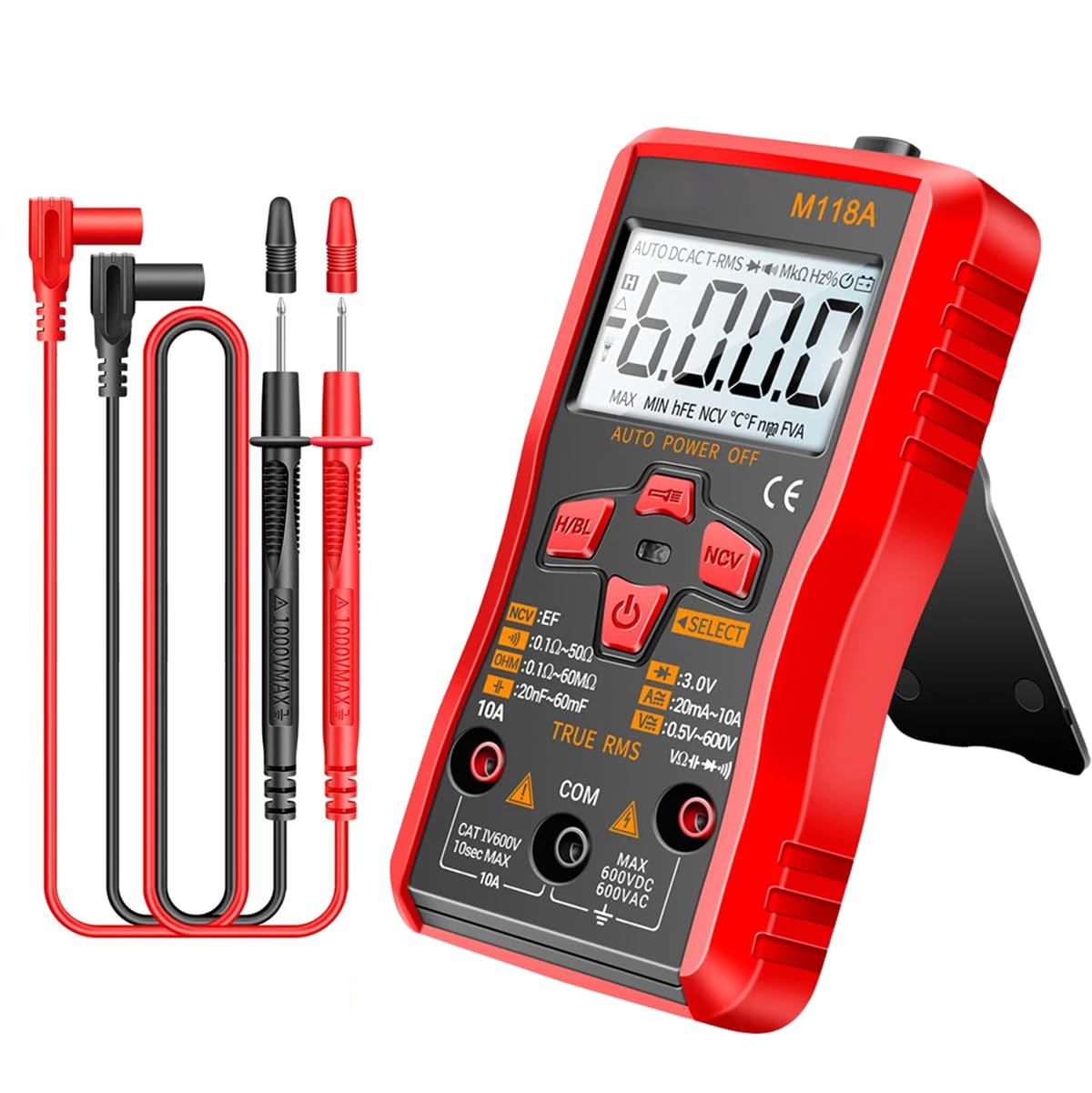 Serplex® Digital Multimeter 6000 Counts Versatile AC/DC Voltage Tester, Portable Voltmeter with NVC, Continuous LCD Display, Auto Range, LED Flashlight, Non Contact Detection (No Battery)