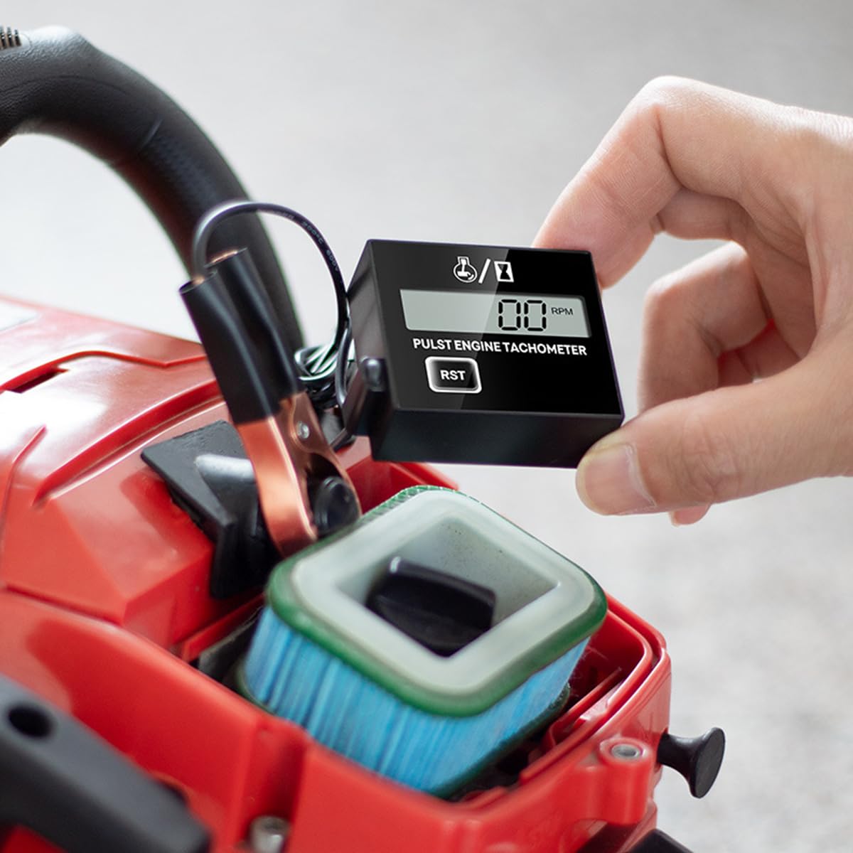 Serplex RPM Meter Digital Tachometer for Engines with LCD Display and Button Control | Portable Waterproof Design