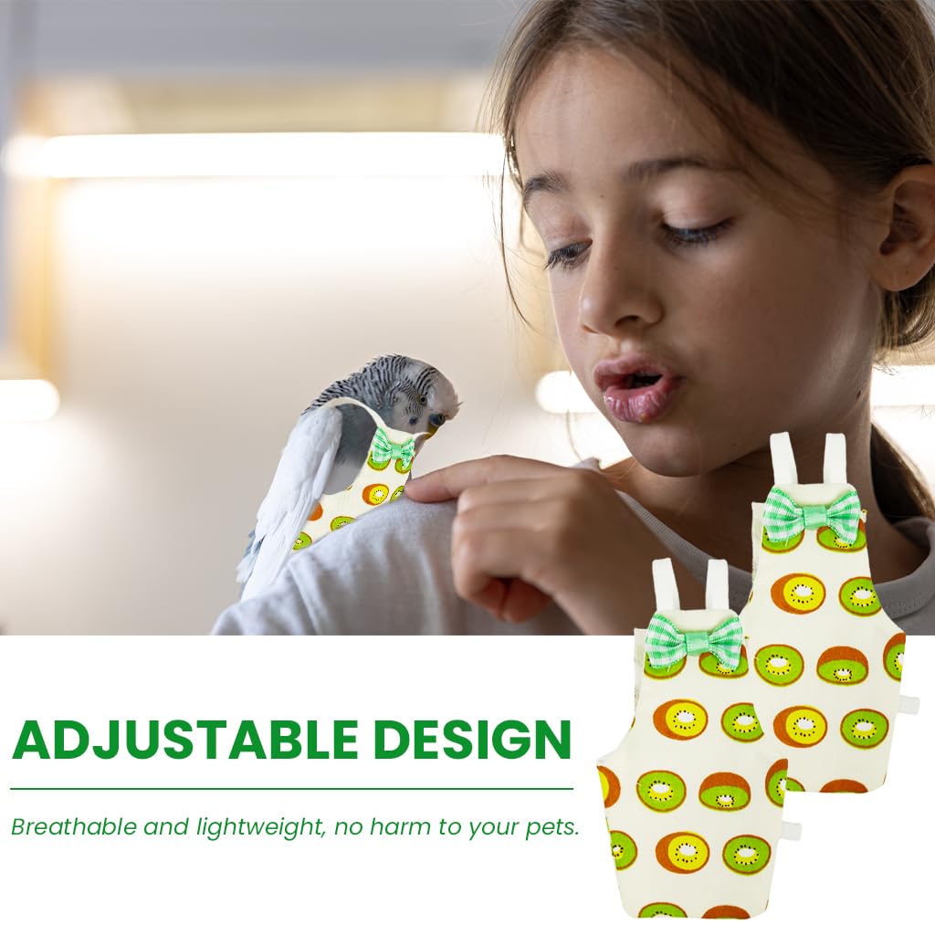 ZIBUYU Bird Flight Suit for Parrots with Waterproof Layer and Adjustable Straps | 2-Piece Kiwi Design