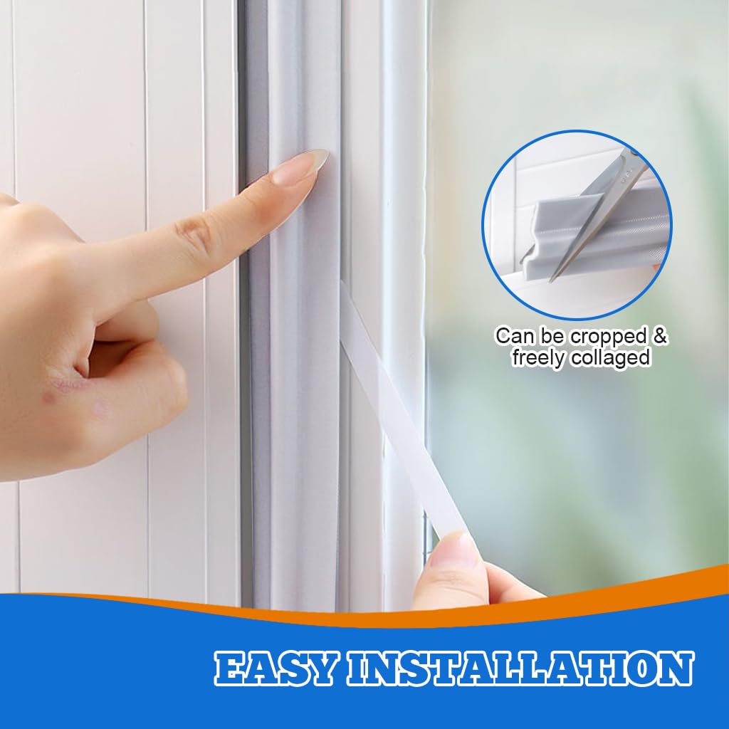 HASTHIP Self Adhesive Soundproof Window Sealing Strips for Doors and Windows 10m PU Foam