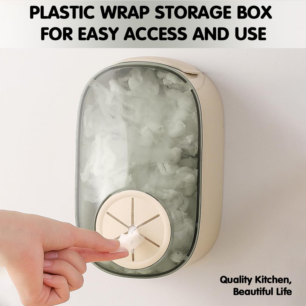 Supvox Elastic Bowl Covers Dispenser Box for Kitchen Storage 12x6.8x19cm with Pull-Out Design