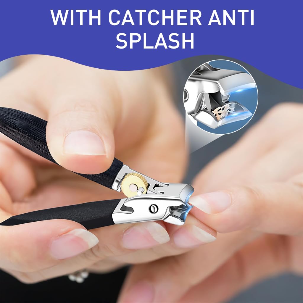 MAYCREATE Nail Clipper with 13mm Wide Jaw and Safety Lock Stainless Steel for Adults | Ergonomic Handle