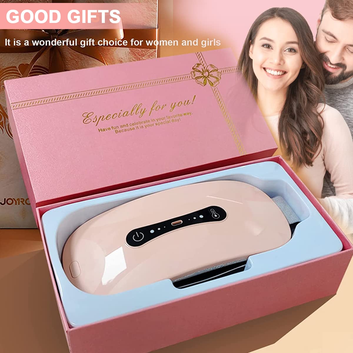 HANNEA Electric Cordless Heating Pad for Period Pain with 3 Heat Levels and Vibration | Rechargeable Belt for Women