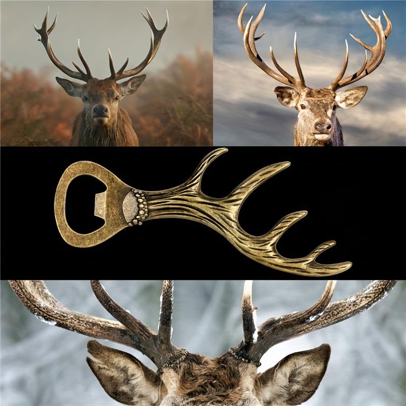 Supvox Kitchen Bottle Opener with Antlers Design and Retro Copper Finish | Ideal Housewarming Gift
