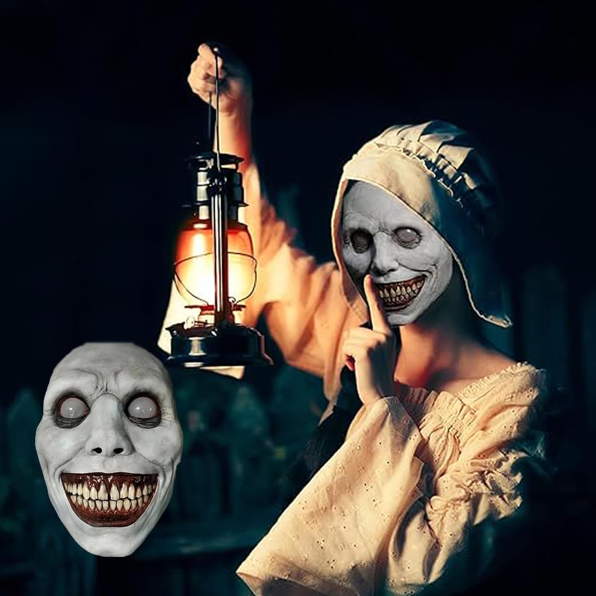 Fancyku Scary Halloween Mask for Adults with 3D Sculpted Latex and Elastic Fit | Creepy Horror Design