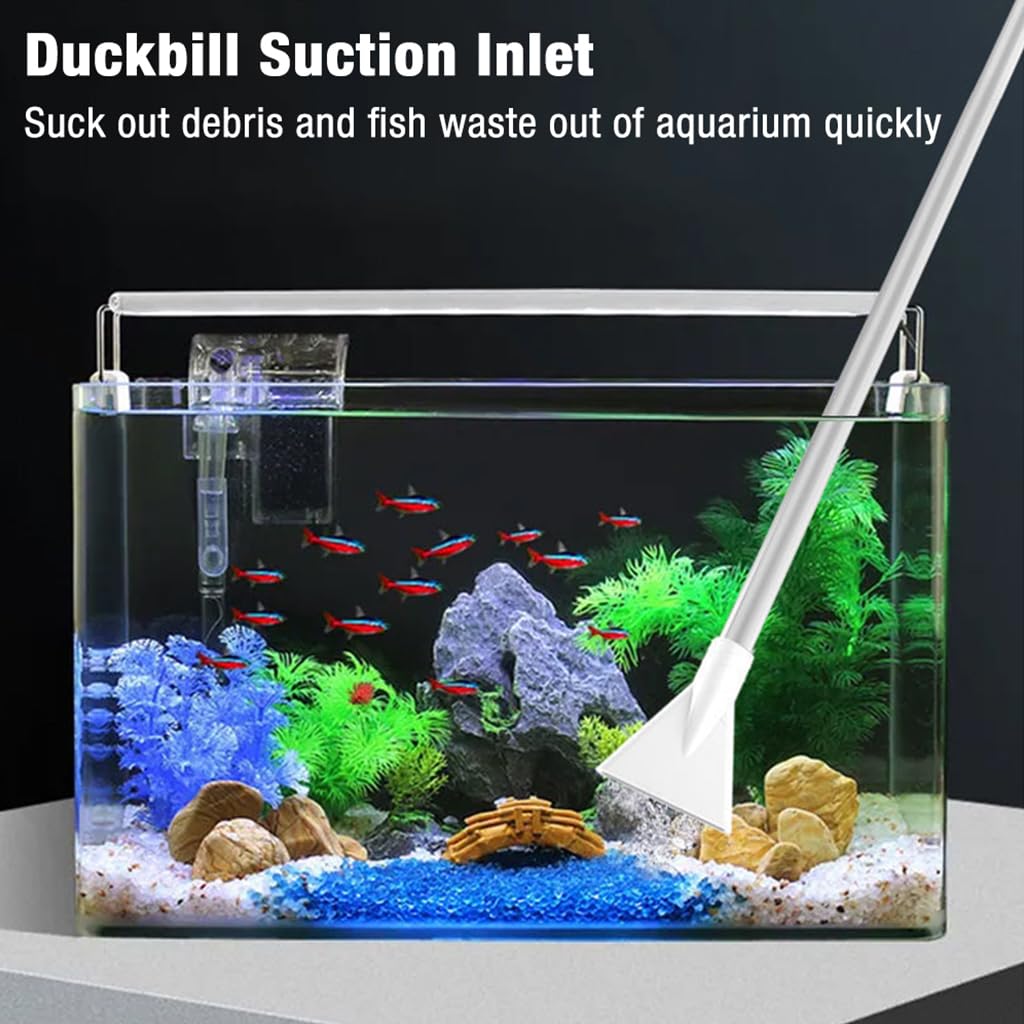 Qpets® 2.2m Manual Fish Tank Vacuum Gravel Remove Siphon System Fish Tank Bottom Cleaning System Aquarium Debris & Waste Cleaning System Aquarium Cleaning Tools