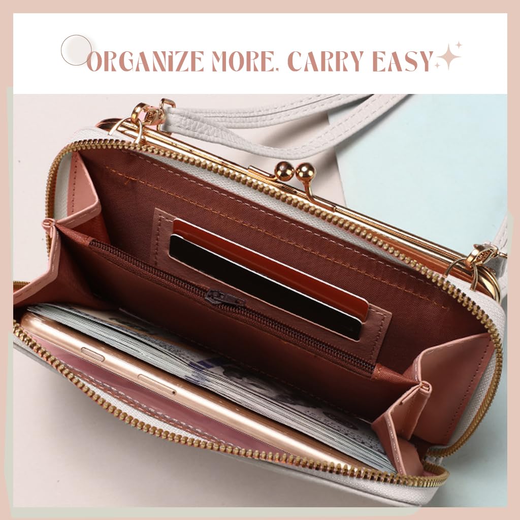 ZIBUYU Small Crossbody Cell Phone Purse for Women with Multi‑Compartment Organizer | Adjustable Strap for Travel and Daily Use