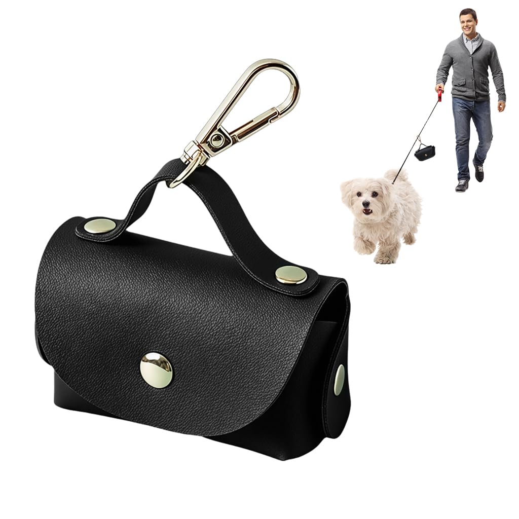 Qpets Dog Waste Bag Dispenser for Daily Walks with 9.5x8cm Compact Size and Metal Clasp