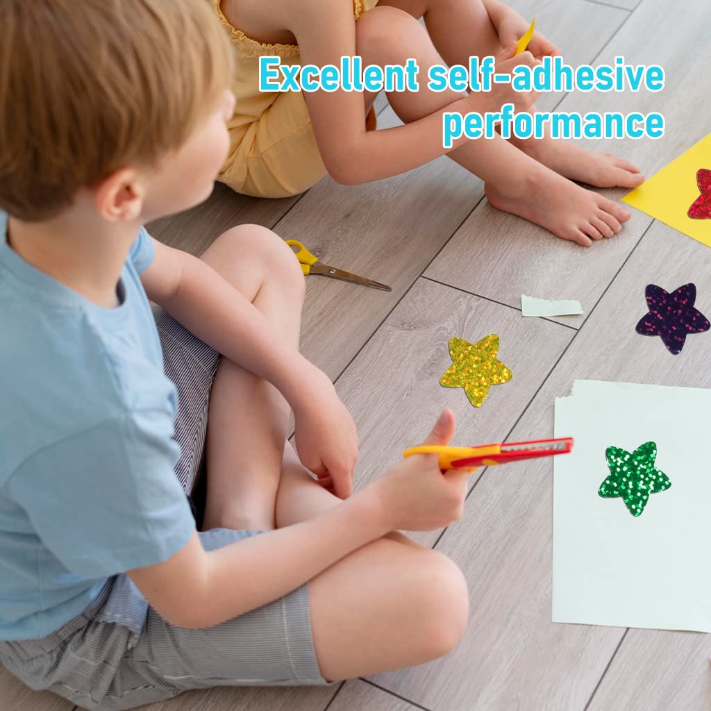 HASTHIP® 500Pcs Glitter Star Stickers, 1 inch/2.54cm Self Adhesive Small Star Stickers for Reward Charts, Incentive Stickers Sparkly Star Stickers for Kids Teachers School Office (8 Colors)