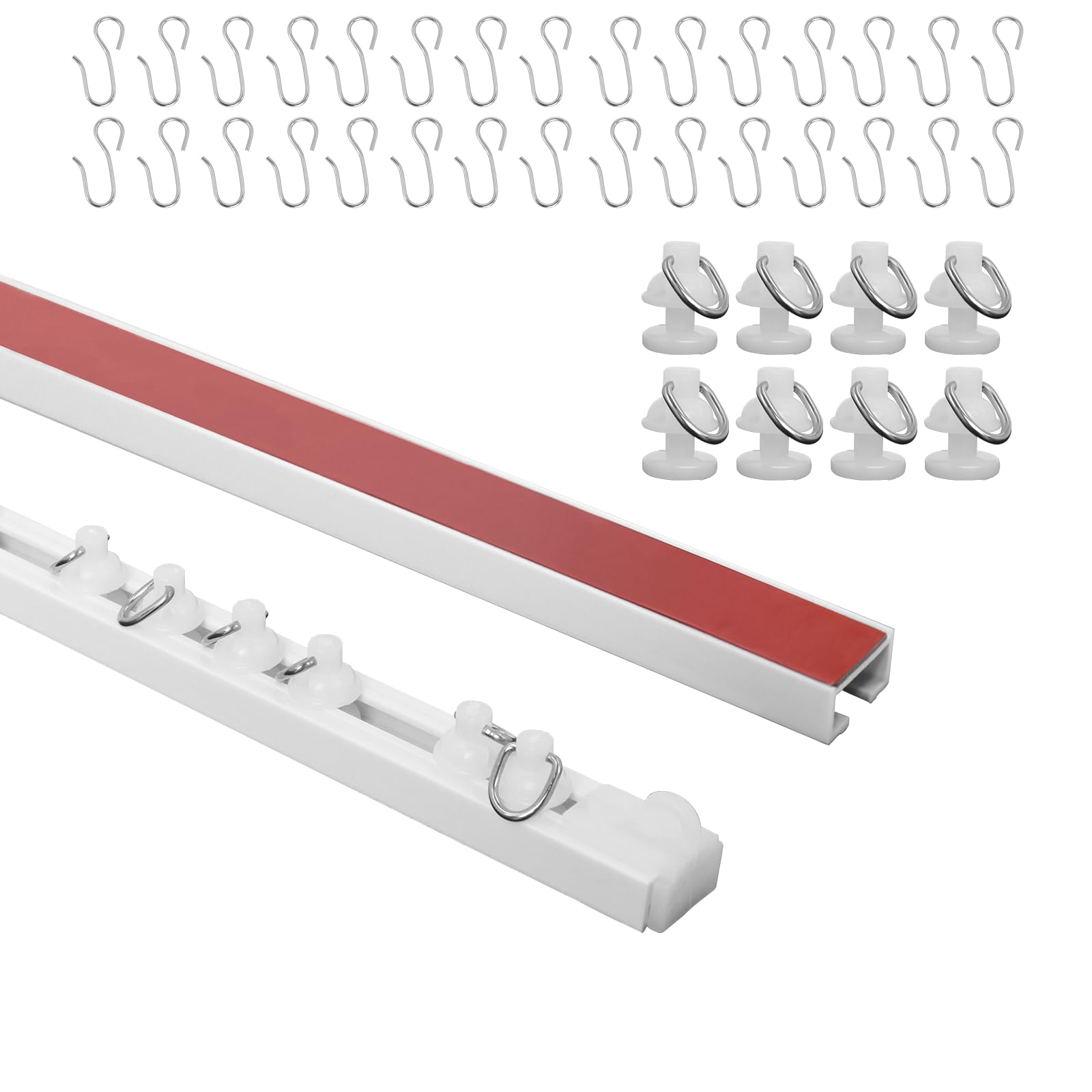 HASTHIP® Self adhesive punching dual-use Curtain Track,9.8FT Ceiling Curtain Track No Drill,Ceiling Mount,