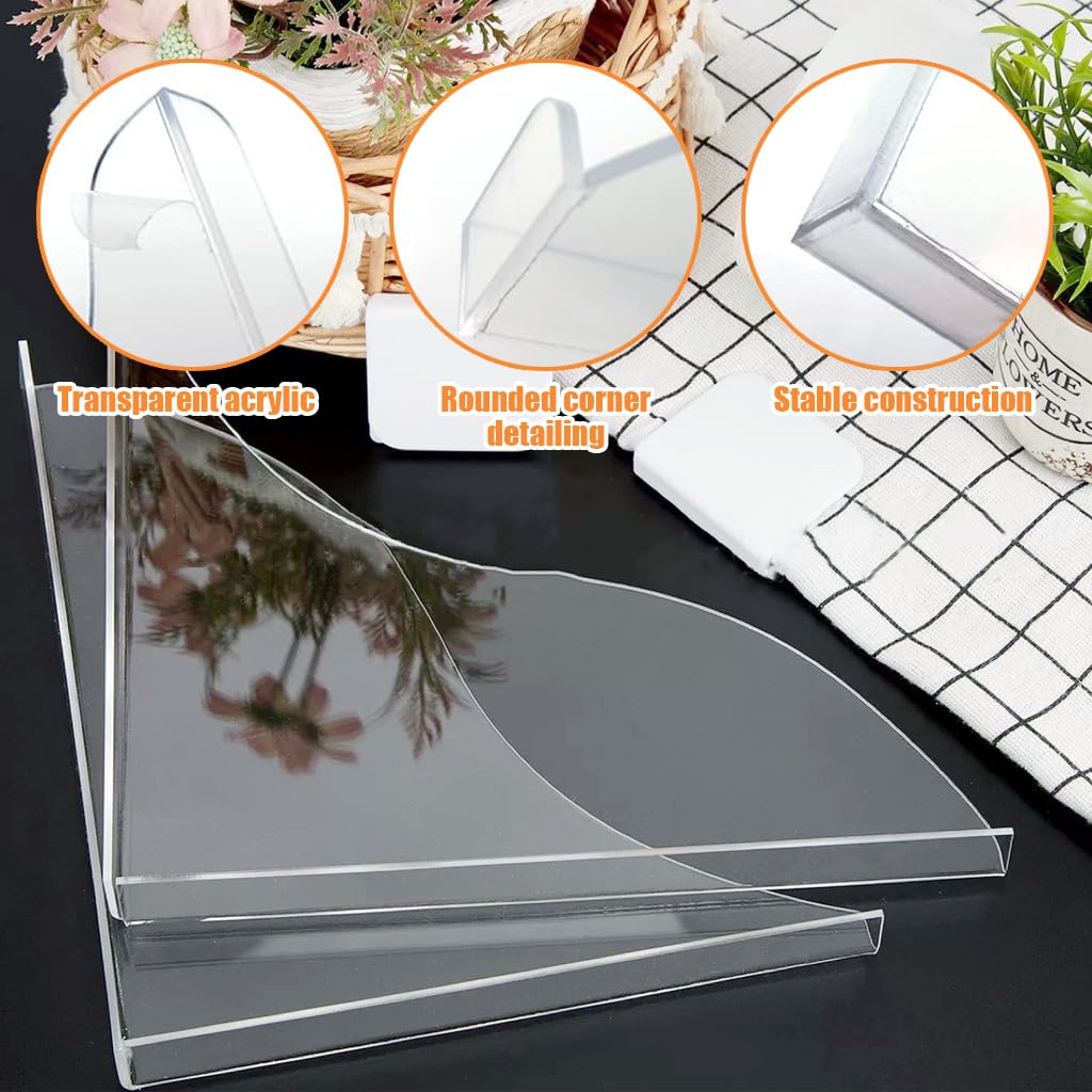 MAYCREATE Bathtub Shower Splash Guard for Corners with Triangle Acrylic Board & Self-Adhesive Design