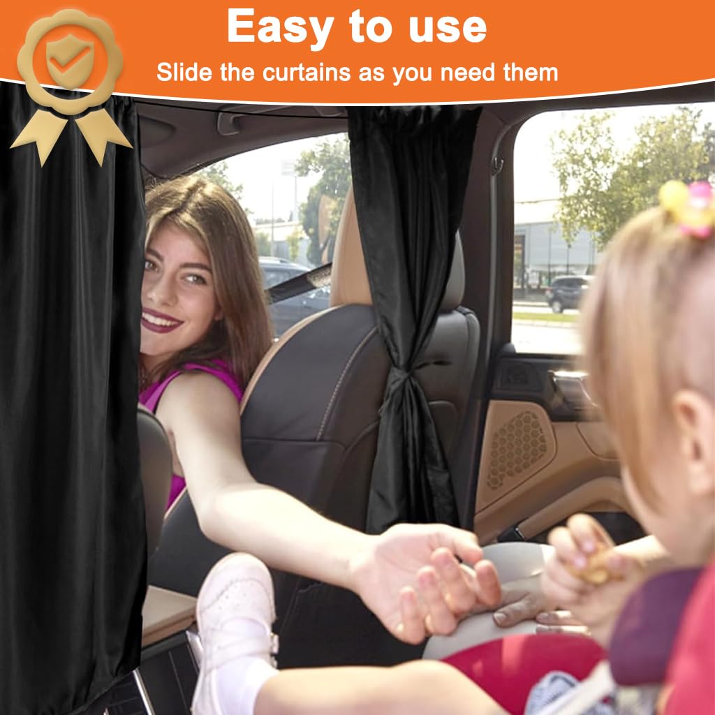 STHIRA Car Blackout Curtain for SUV and Van 140x80cm with Tension Cords | Privacy Divider