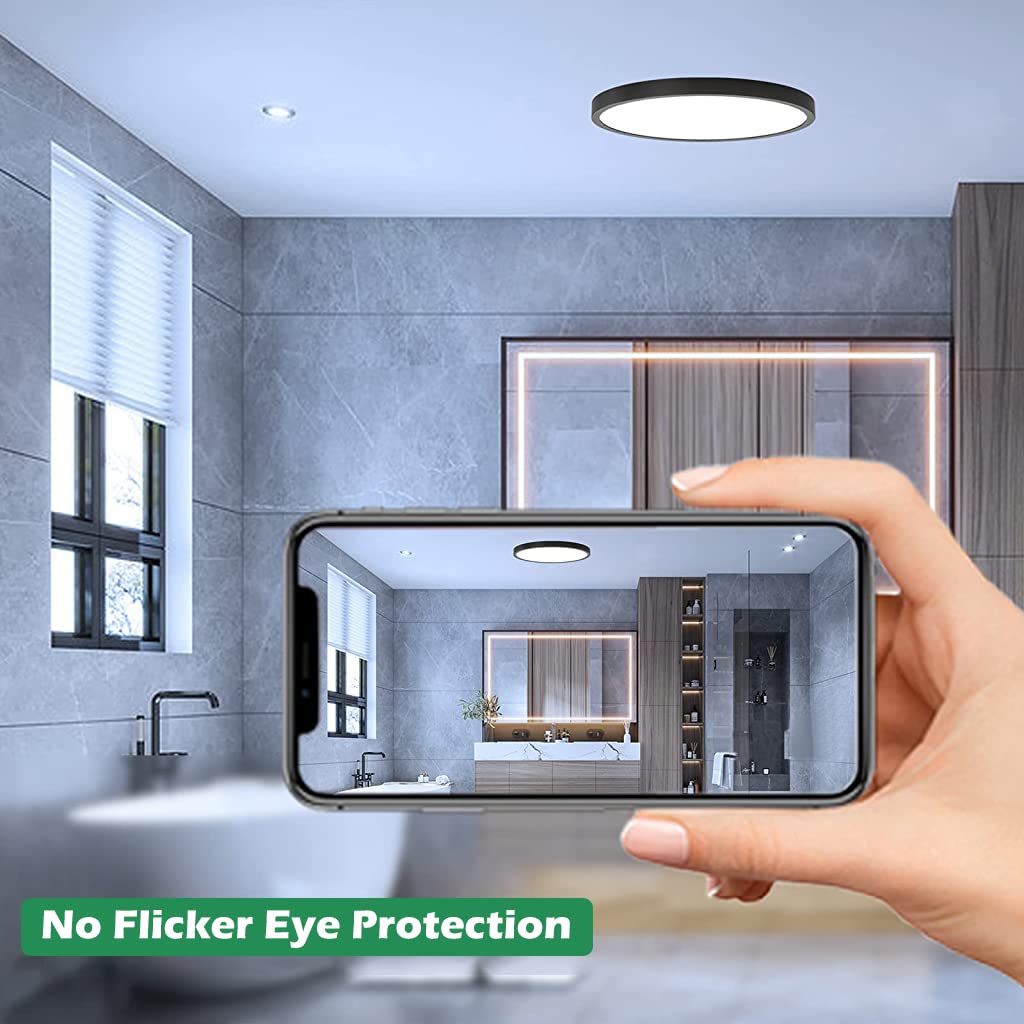 ELEPHANTBOAT LED Ceiling Light for Living Room with 24W Ultra Thin 9 in Design | 6500K Bright White