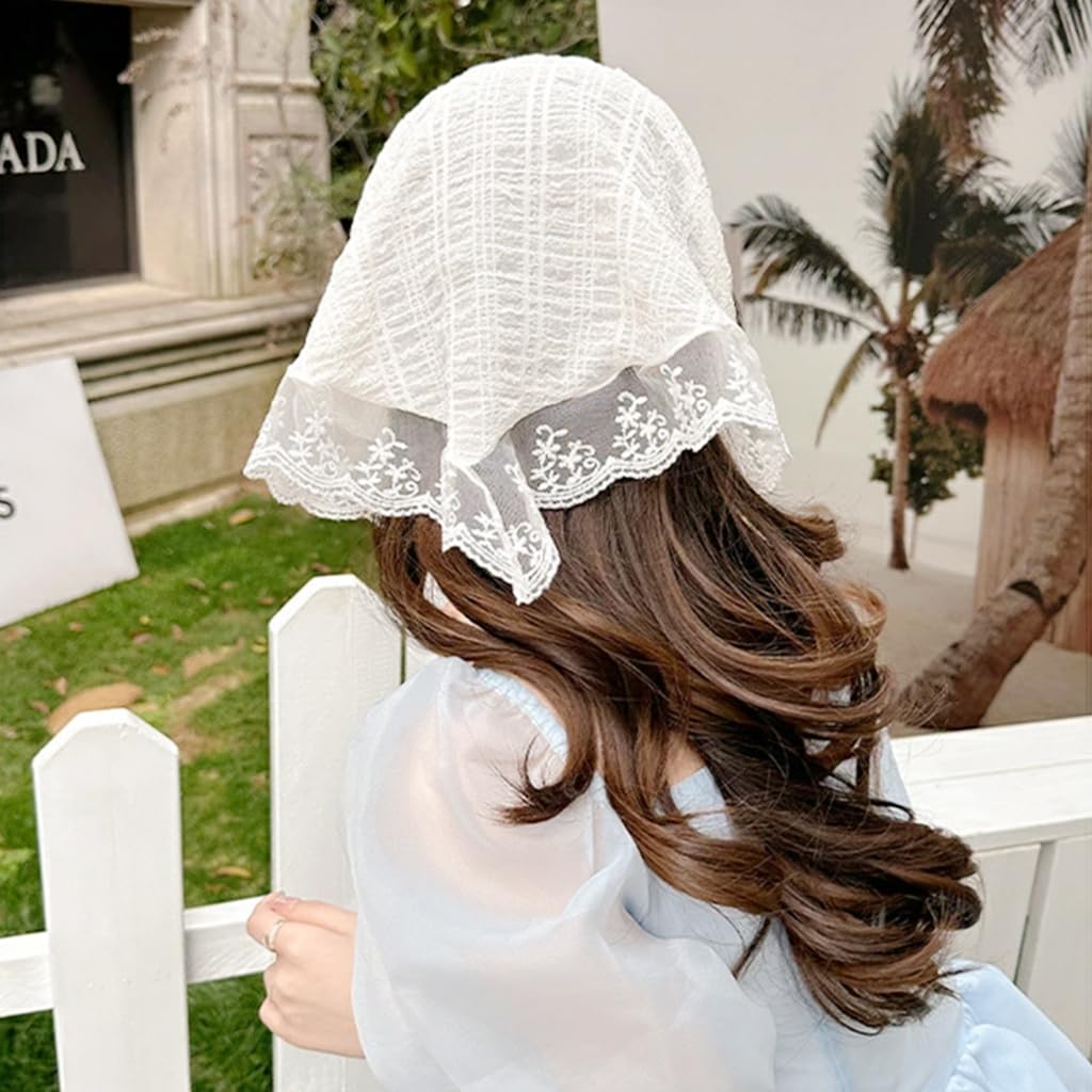 MAYCREATE Hair Band Set for Women with Lace and Plaid Styles | 4PCS Soft Boho Headwraps