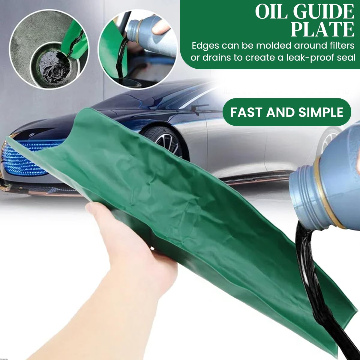 ZIBUYU Fuel Guiding Panel for Gasoline and Oil Transfer featuring Flexible Spill-Proof Design 14.5x6.5 in