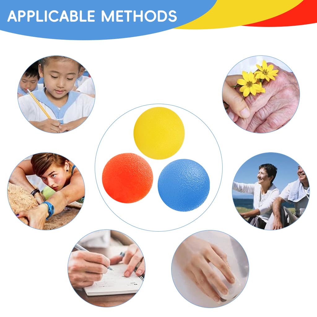 Proberos Squeeze Balls for Stress and Anxiety Relief featuring Textured Silicone 2 in Set | Pocket Grip Strength Training and Finger Exercise