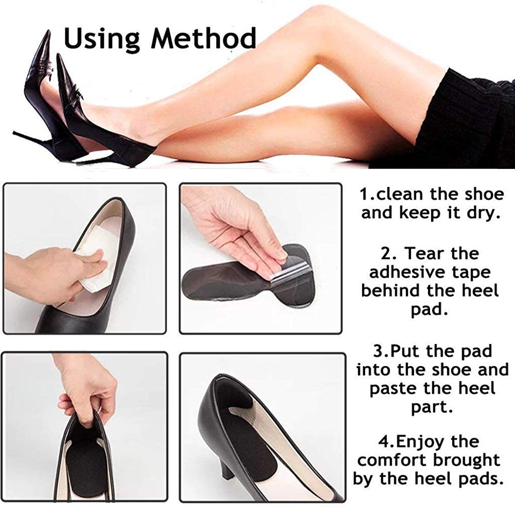PALAY Heel Grips for Loose Shoes featuring T Shape Design and 3 Pairs in 3 Colors | Unisex