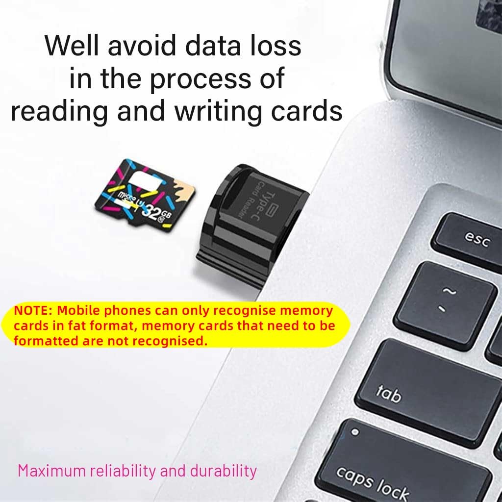 Verilux TF Card Reader for USB C Devices with OTG Function | Includes 2PCS and Keychain