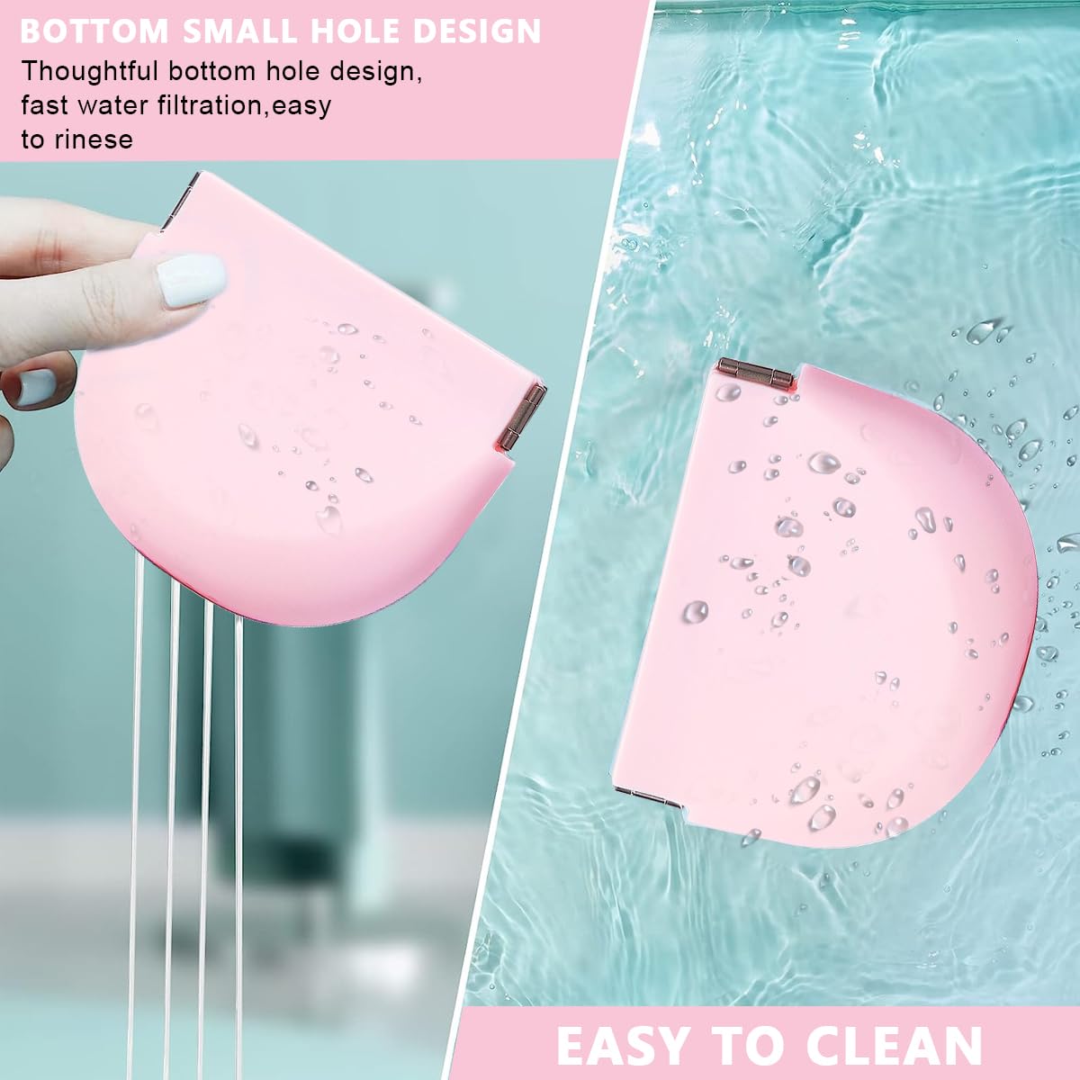 HANNEA Silicone Retainer Case for Aligners and Mouth Guards with Vent Holes | 90×75mm Food Grade Pink Pouch