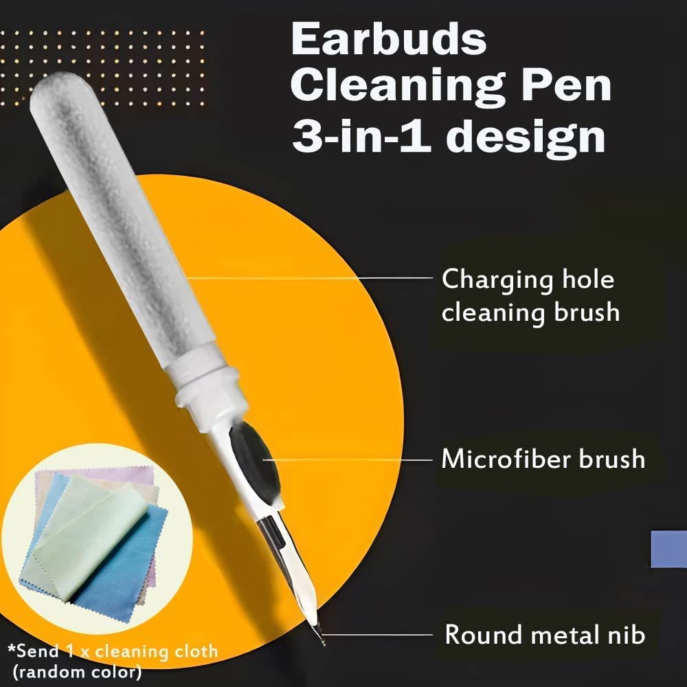 Zeitel Cleaning Pen for AirPods Pro with Dual Head Brush and Metal Tip | Multi Function Earphone Cleaner