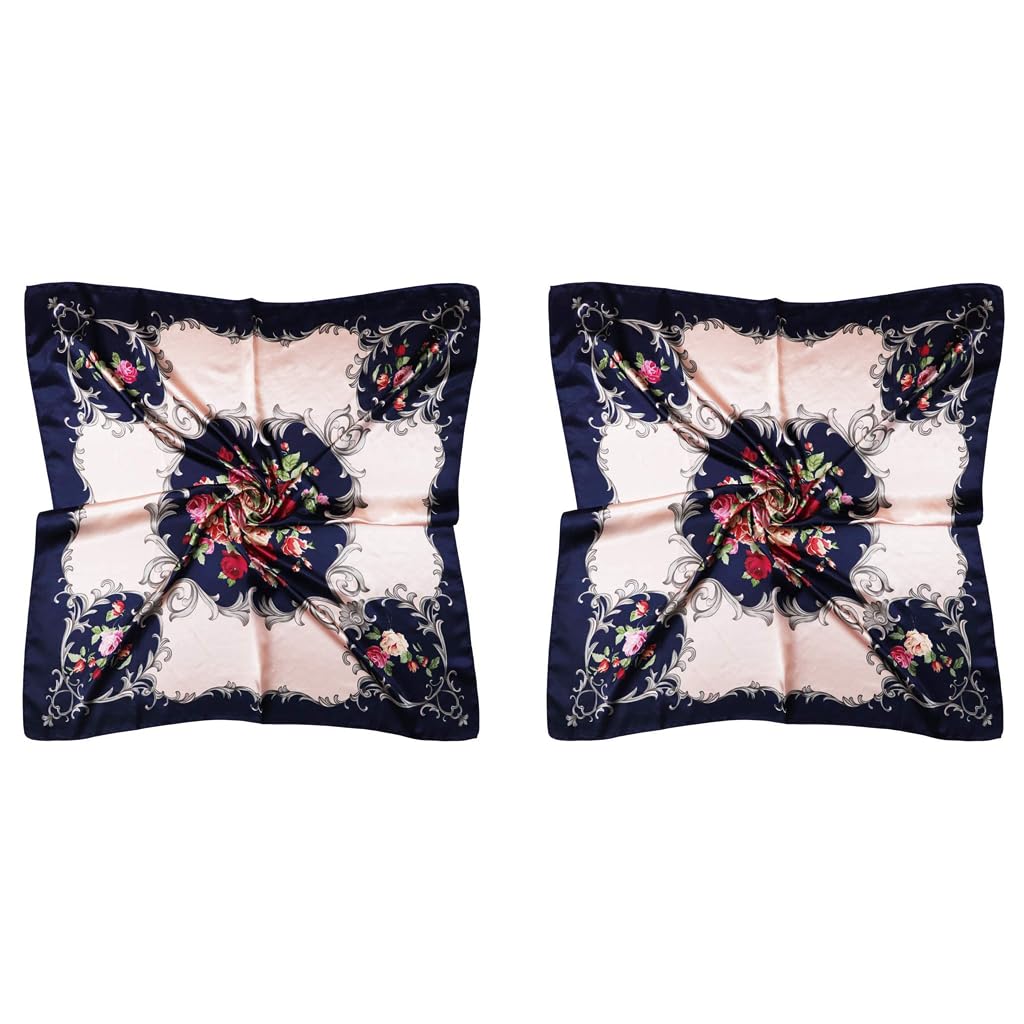 PALAY Satin Square Silk Like Hair Scarf for Women 35 x 35 in | Soft Polyester Wrap