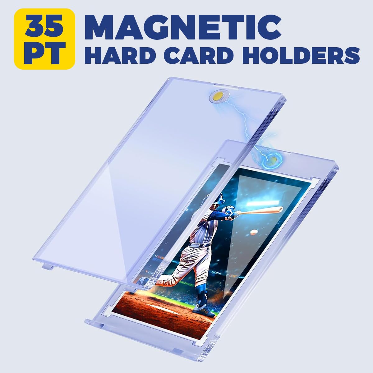 PATPAT Card Holders for Trading Cards 10pcs 35 pt Case with Clear Acrylic Protection | Ideal Display for MTG and Sports Cards