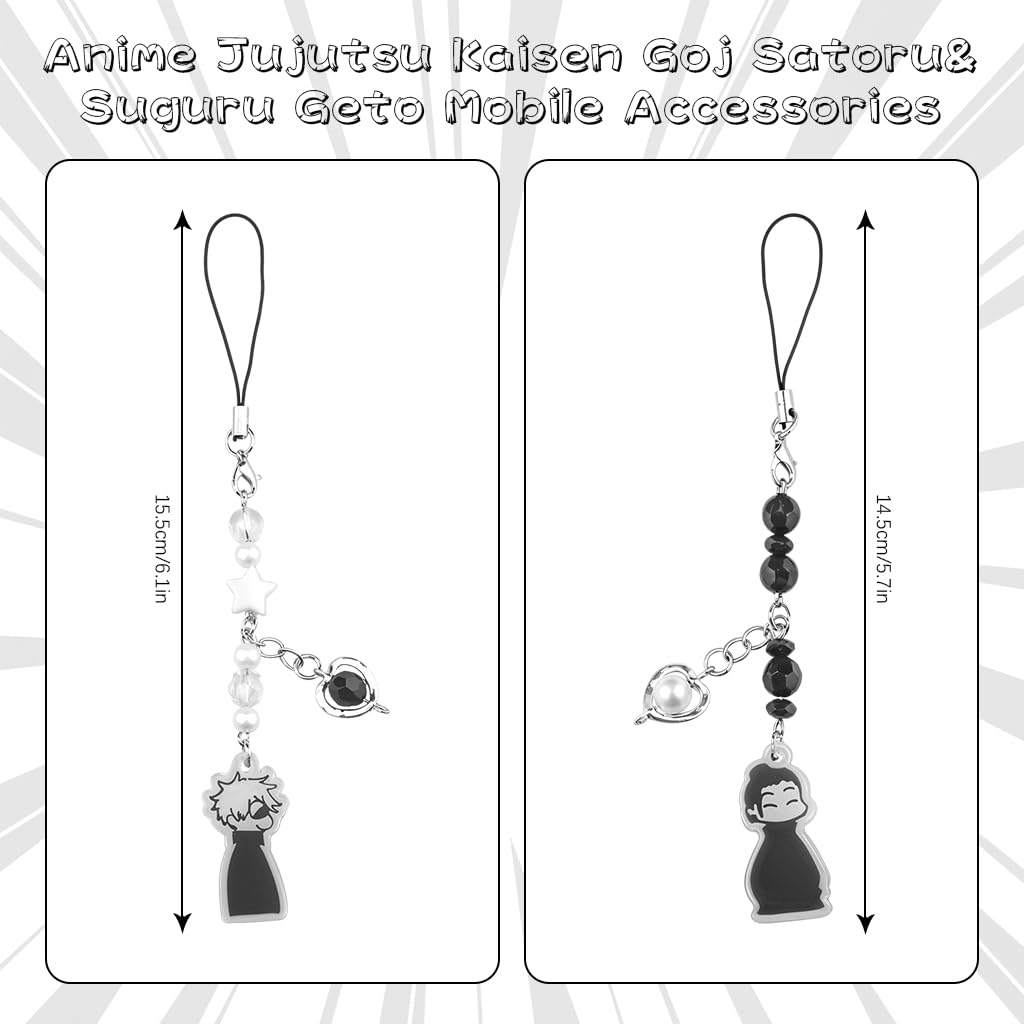 ZORBES Phone Charms for Anime Lovers featuring Goj Satoru and Suguru Geto | 2Pcs Resin Pendants