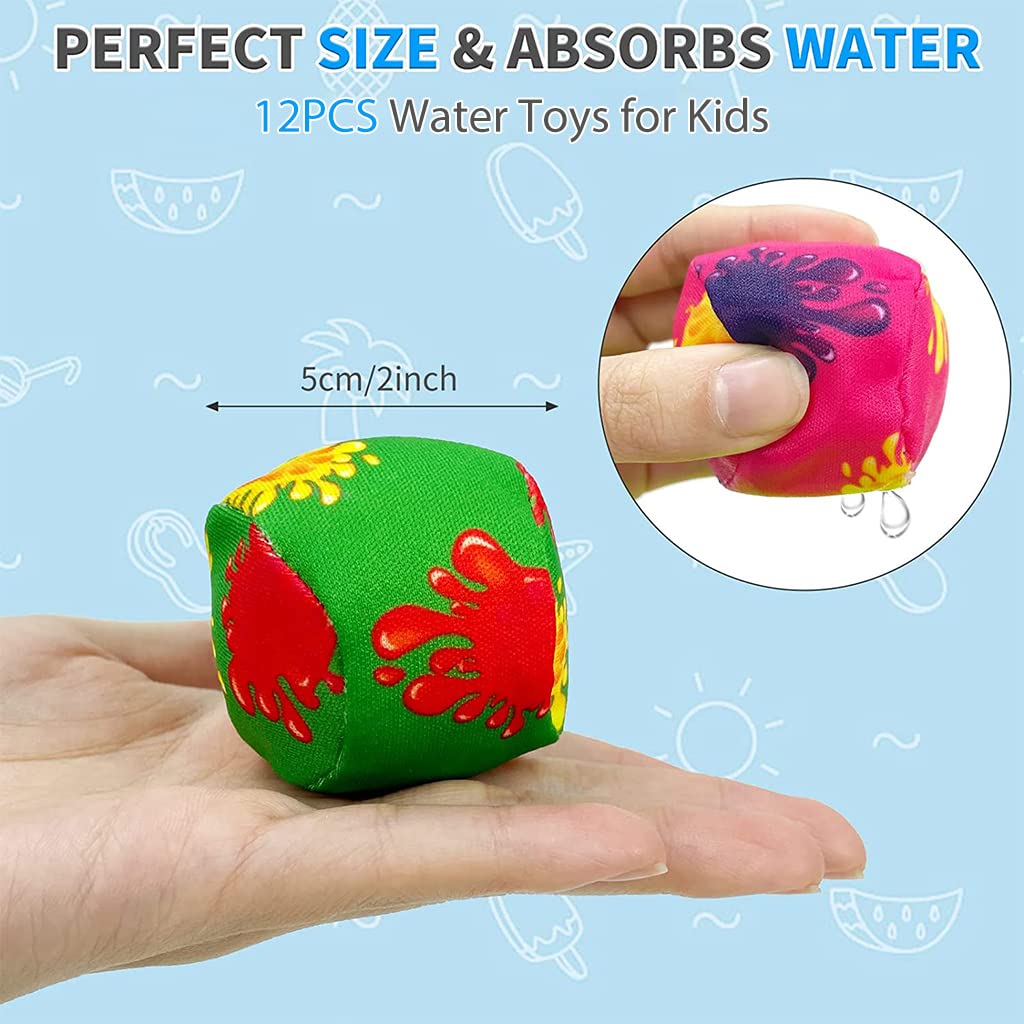 PATPAT® Water Ball Toy for Kids 12pcs Water Toys for Kids Bath Toy Toss Game Outdoor Swim Pool Water Ball 2'' Color Splash Beach Balls for Boys Girls Summer Activities Balls for Pool Party Game