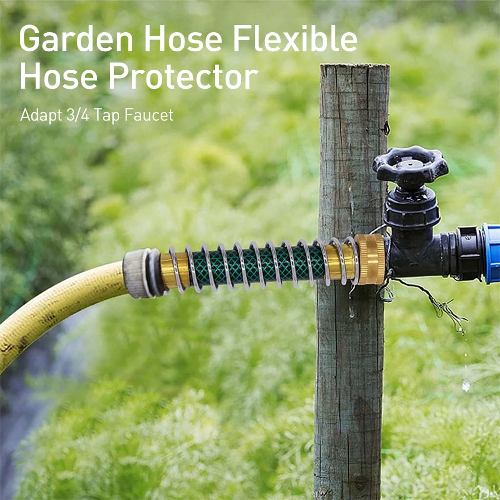 HASTHIP Garden Hose Connector Adapter for Faucets with 5.7 in Extender and Coil Spring | Brass