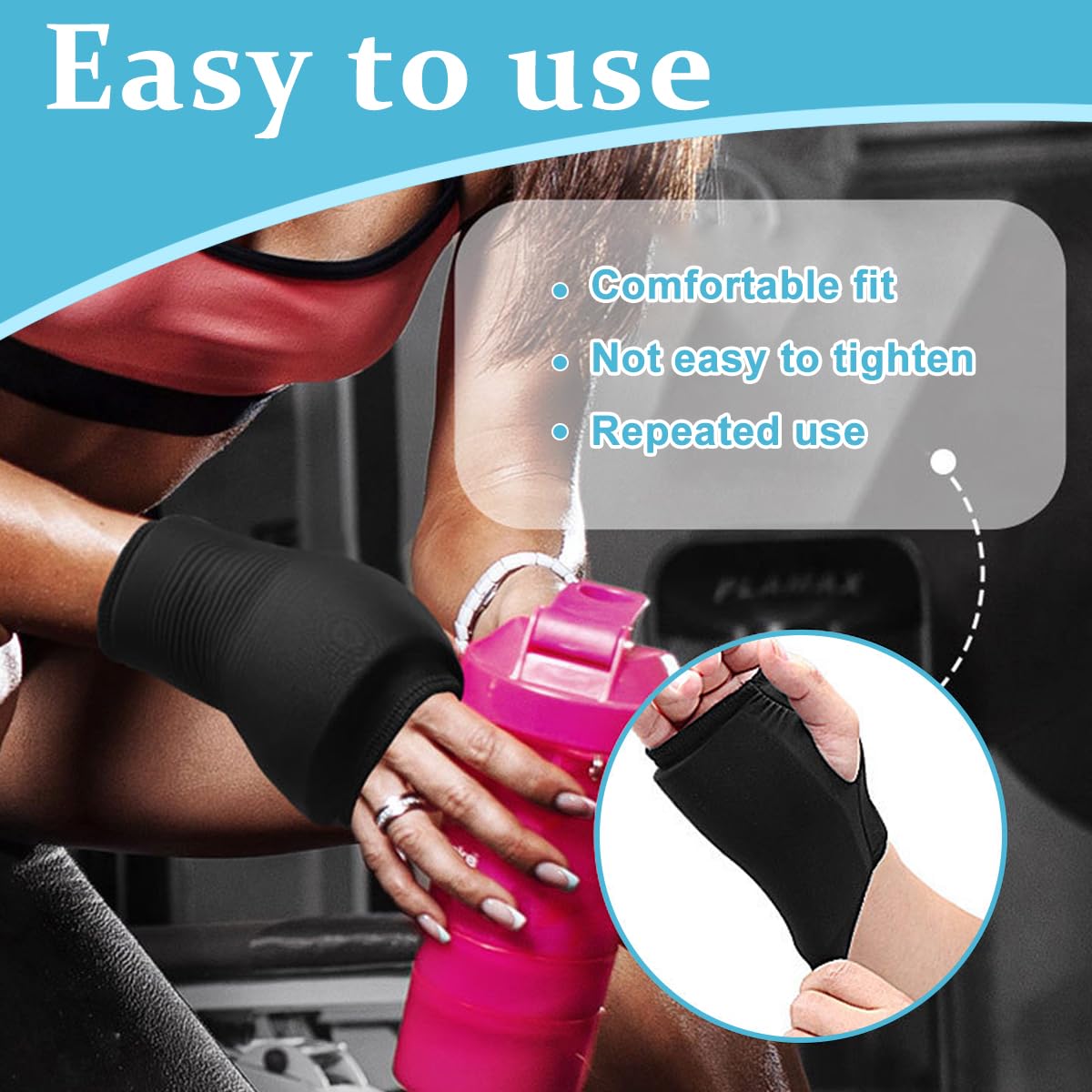 HANNEA Thumb Brace Wrist Ice Pack for Pain Relief with 360° Compression Gel Therapy | Reusable Hot and Cold Lycra Wrap for Carpal Tunnel and Tendonitis Relief