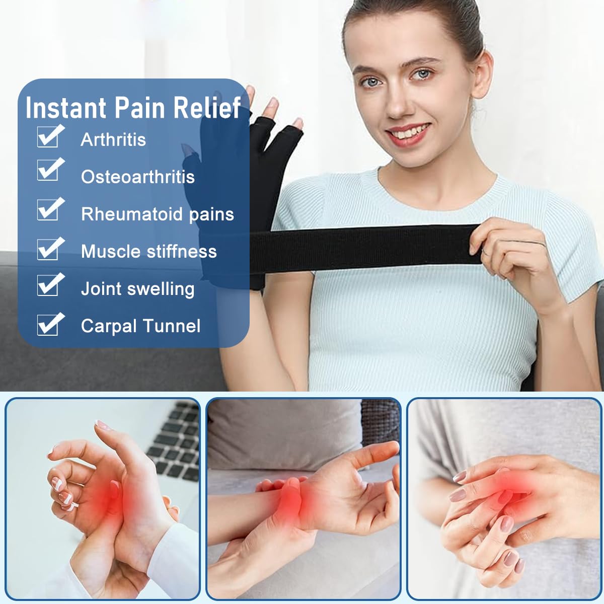 HANNEA Ankle Foot Ice Packs Wrap for Injury Recovery with Dual Hot and Cold Therapy Gloves