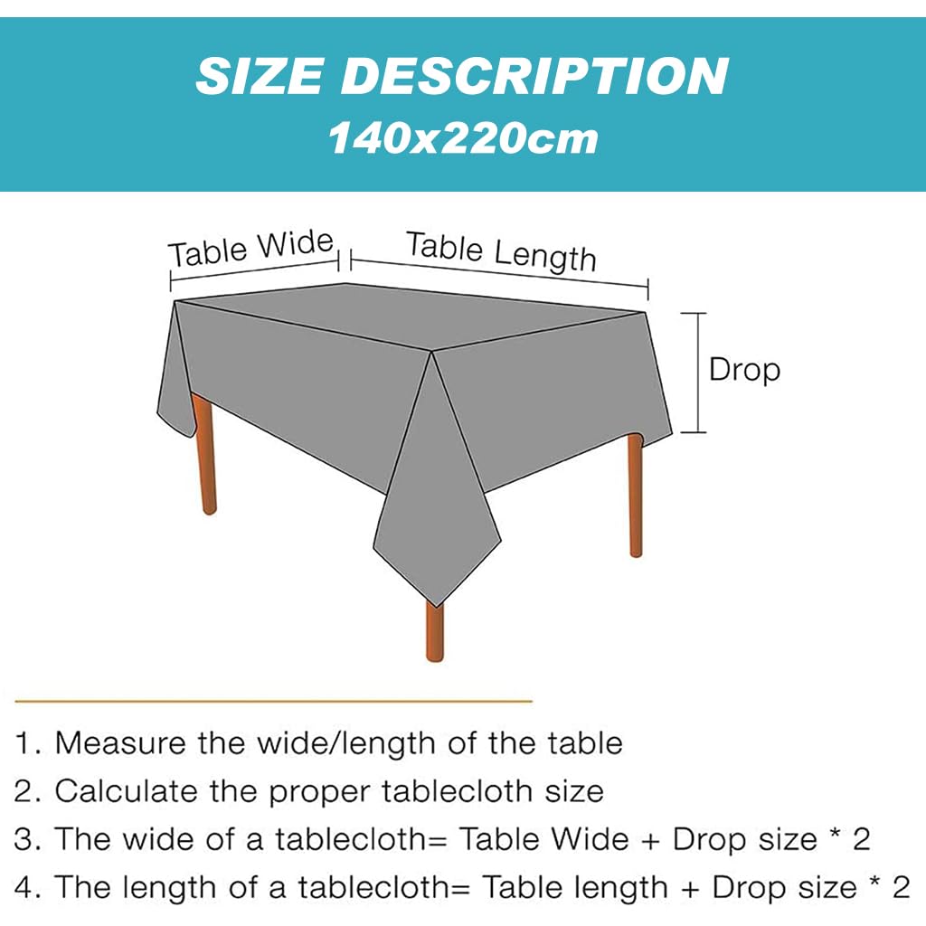 ZIBUYU® Dining Room PVC Tablecloth 140x220cm Waterproof Oil Resistant PVC Tablecloth Fashion Blue Orange Print Table Runner Print Tablecloth Modern Tablecloth for Rectangular Tables, Buffet Tables